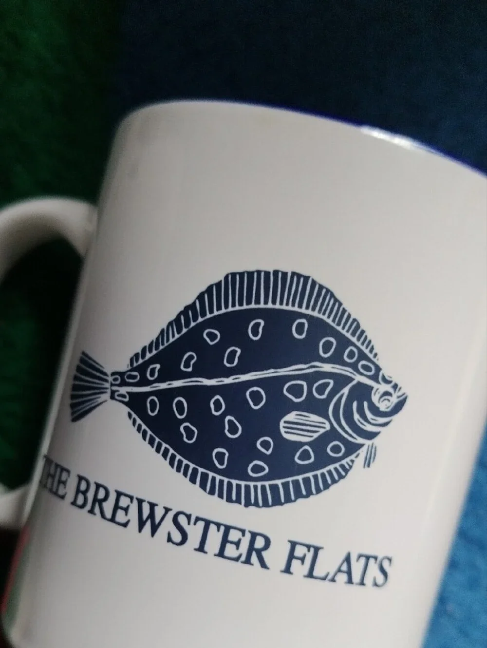 White Ceramic Mug - Navy Fish Logo (Set of 2)